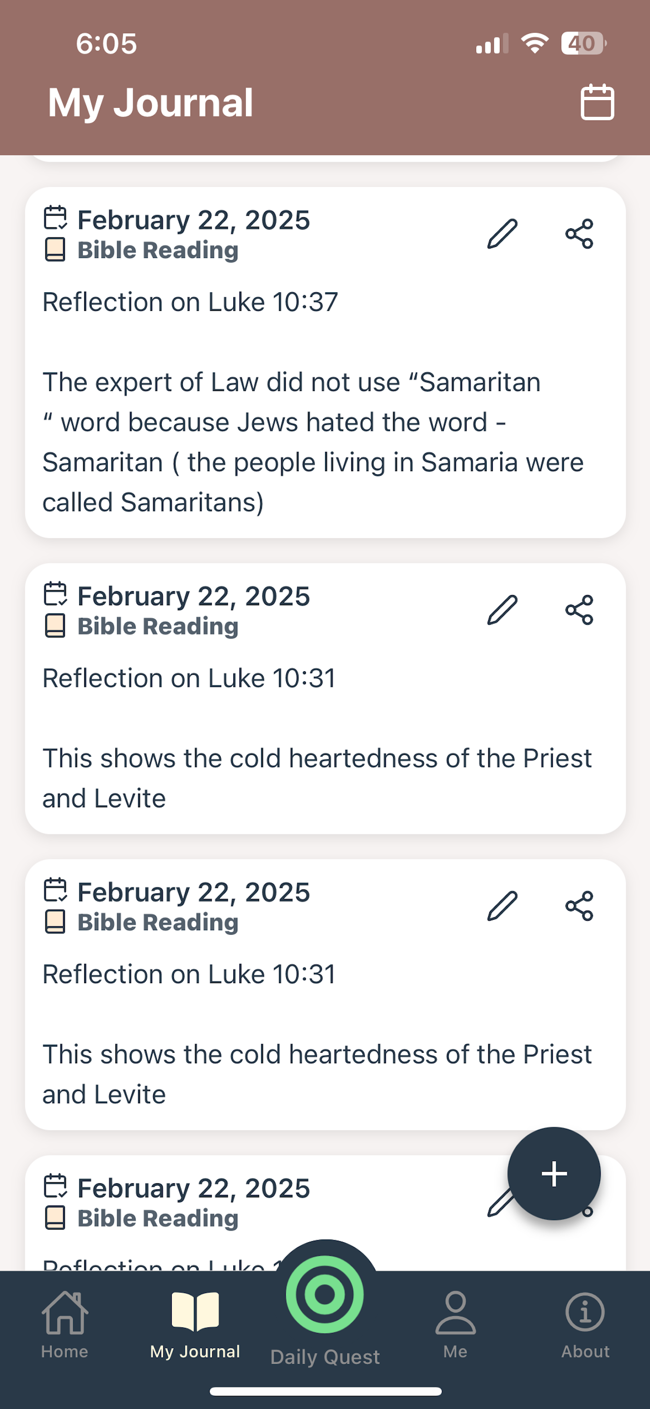 Journal Screenshot